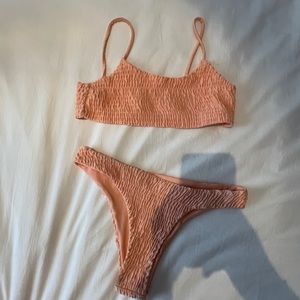 two piece bikini orange